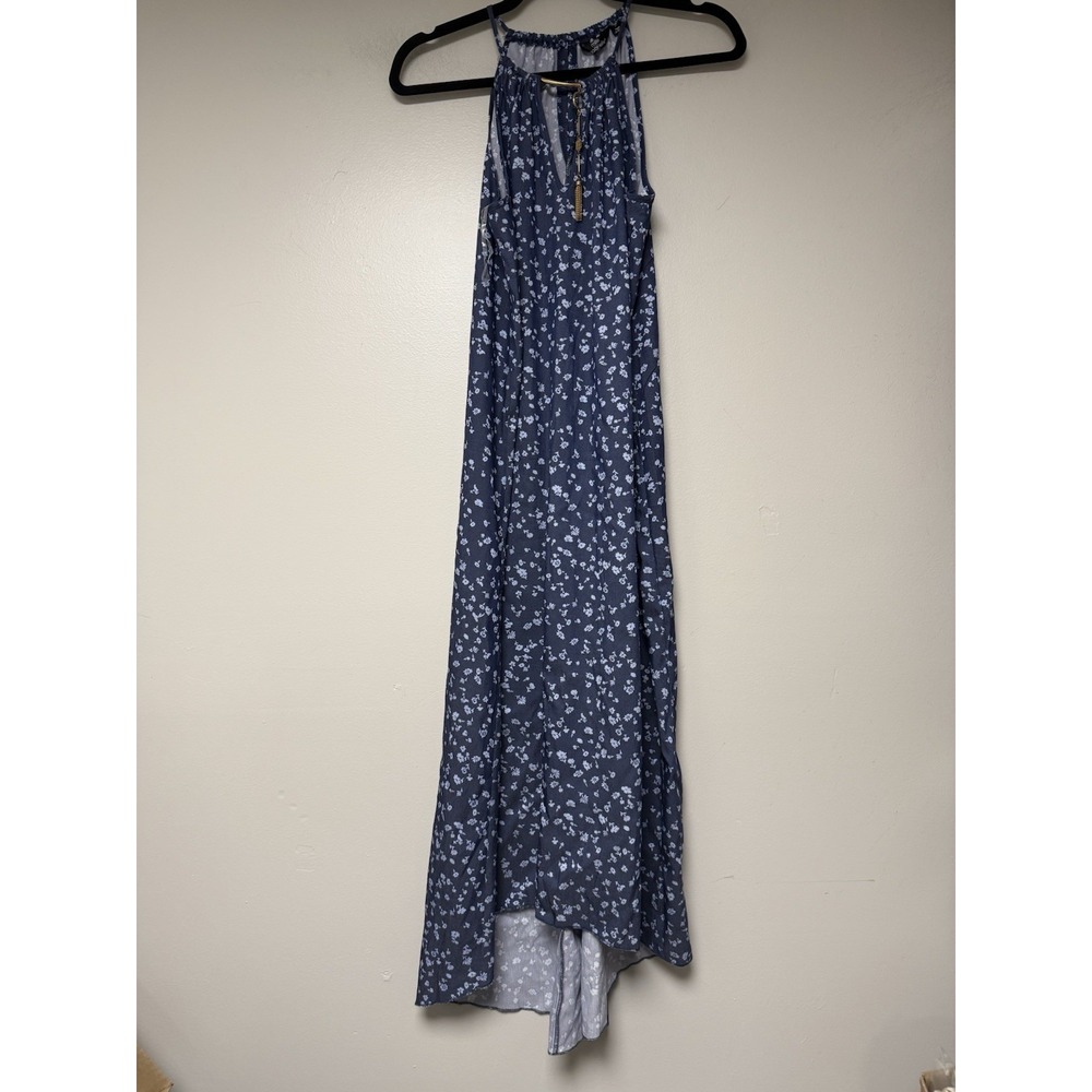 Mlle Gabrielle Size Medium Rayon Blend Hi/Low Maxi Dress with Floral‎ Detail